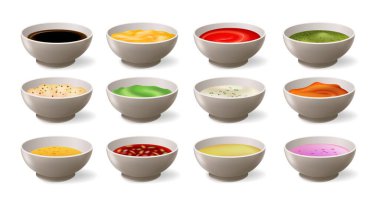 Snack dips collection clipart