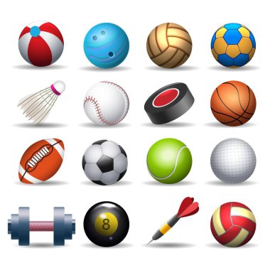 Spor malzemeleri paketi.