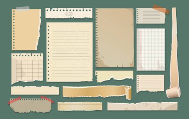 Eski kağıt koleksiyon defteri ögeleri