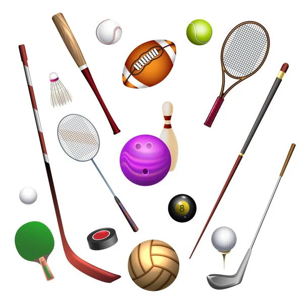 Sport inventory icons — Stock Vector