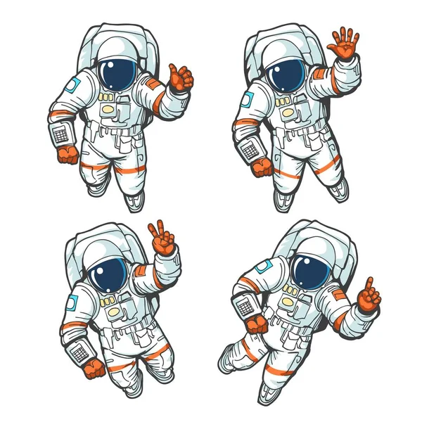 Zwevende kosmonautenverzameling — Stockvector
