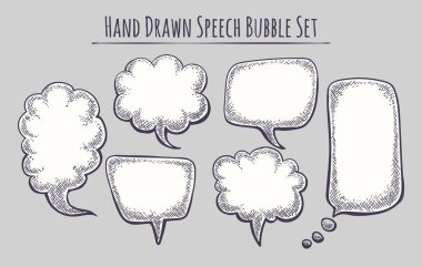 El çizimi konuşma balonu seti