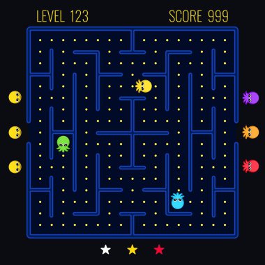 Eski video oyunu yeme arka planı