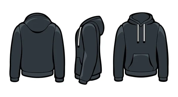 Sweats à capuche noirs — Image vectorielle