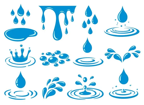 Dibujos animados gota de agua salpicadura — Vector de stock