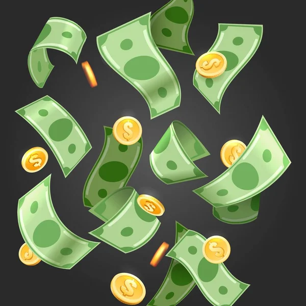 Dollar chute pluie fond — Image vectorielle