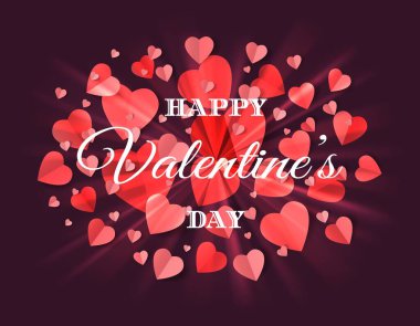 Sevgililer Günü katlanmış kalp posteri