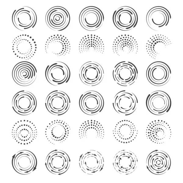 Circle speed line shapes — Stock Vector
