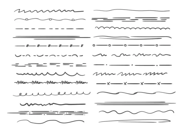 Esboço fronteiras sublinhadas —  Vetores de Stock