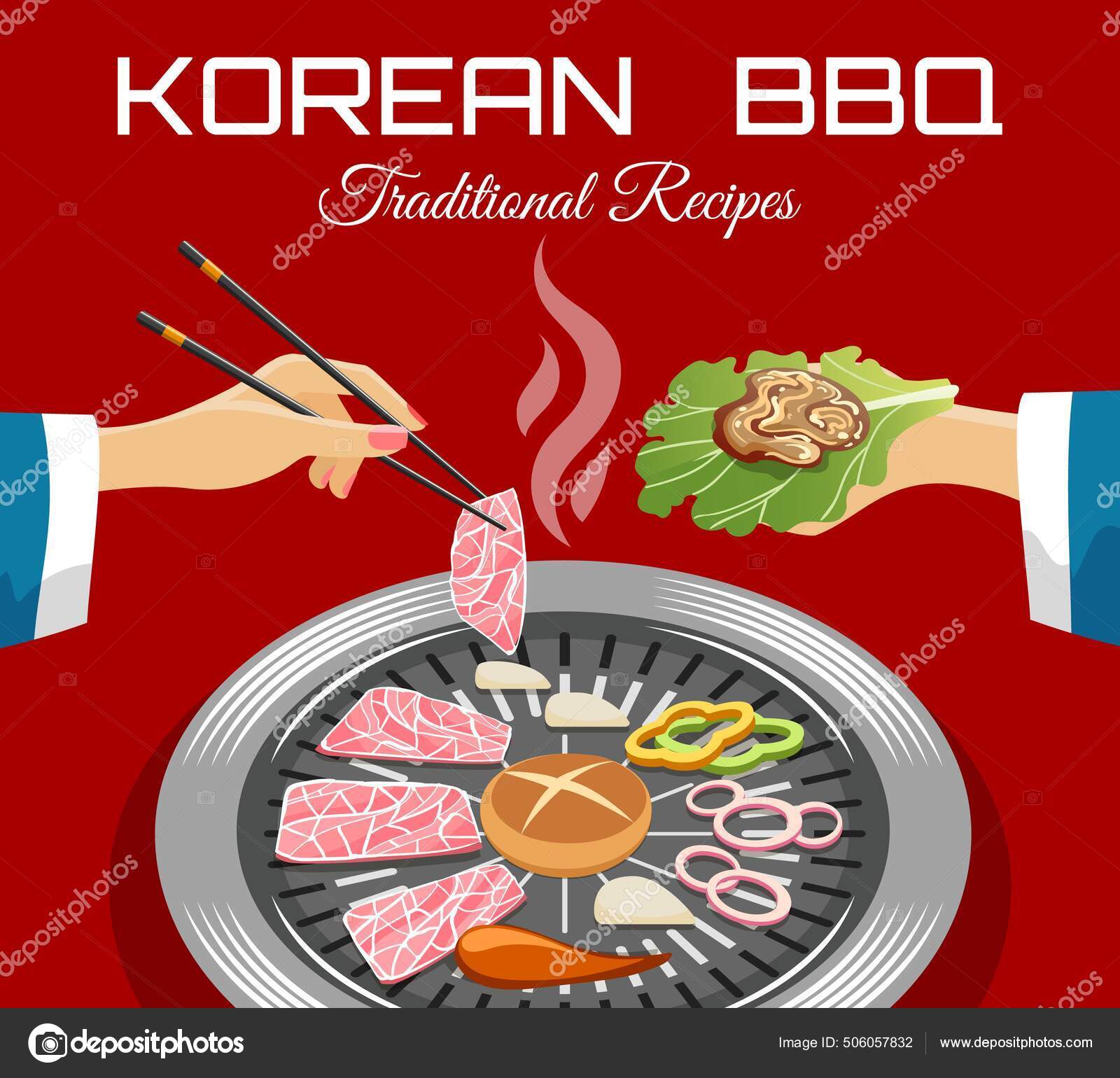 Korean barbeque view Stock Vector by ©vectortatu 506057832