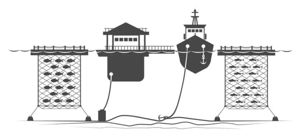 Illustration av vattenbruk — Stock vektor