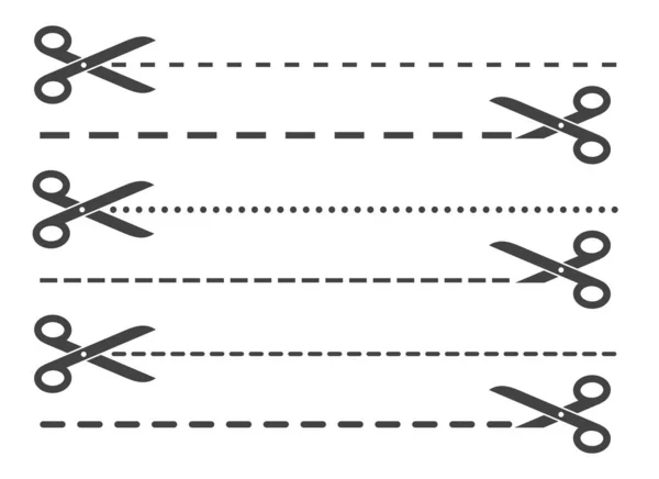 Knip stippellijn.Met een schaar — Stockvector