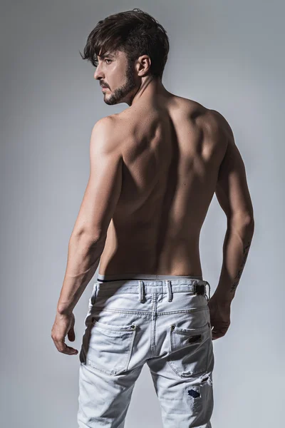 Muscled back of a fit man — Stock Photo, Image