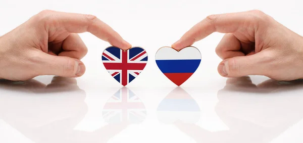 Koncepcja Przyjaźni Stosunków Dyplomatycznych Między Rosją Wielką Brytanią Dwie Męskie — Zdjęcie stockowe