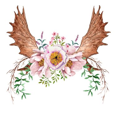 Download Floral Antlers Free Vector Eps Cdr Ai Svg Vector Illustration Graphic Art