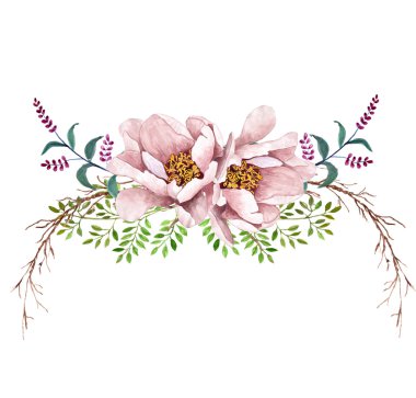 Suluboya çiçek buketi