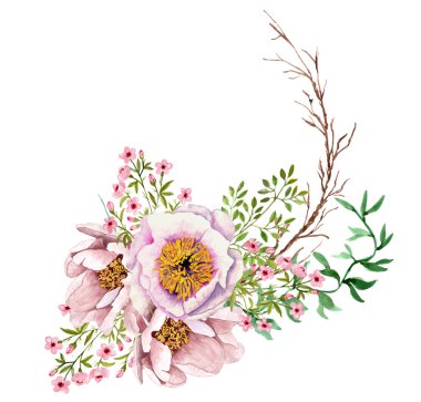 Suluboya çiçek buketi