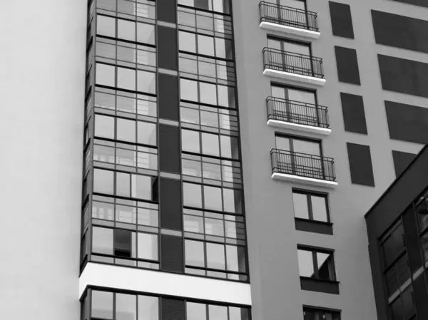 Фасад Нової Будівлі Сучасний Будинок Близько — стокове фото