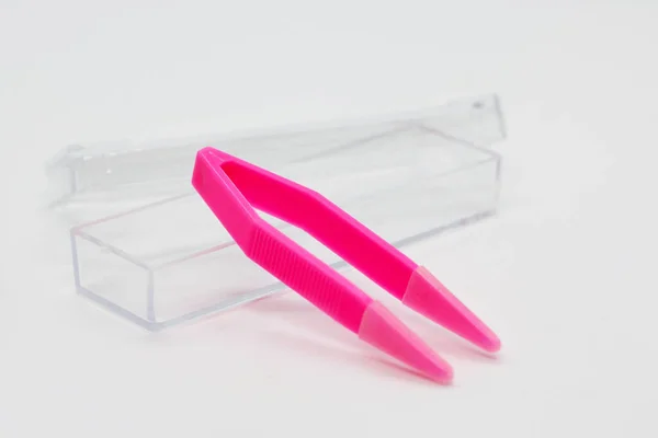 Pink Contact Lens Tweezers — Stock Photo, Image