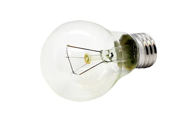 Glödlampa Vit Bakgrund Nära Elektrisk — Stockfoto