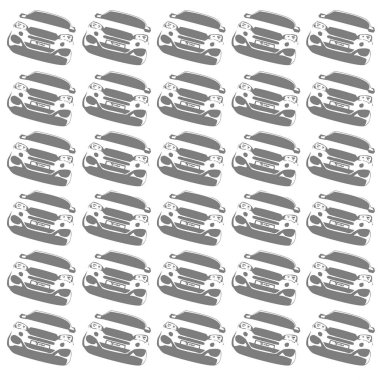 Beyaz arka planda gri arabalar.