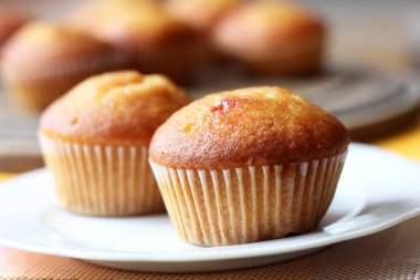 Lezzetli taze çörekler ve böğürtlenler.