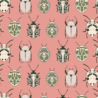 Mercan pembesi böcek böcekleri kusursuz desen