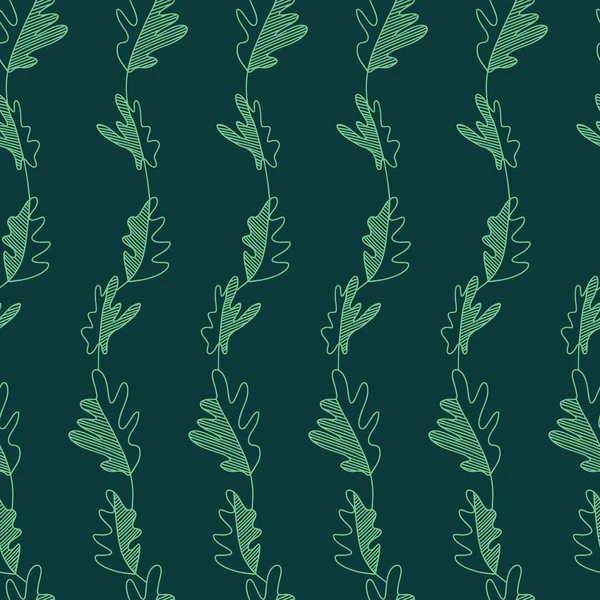 Zelené listy list opakovat vzor tropické pruhy — Stockový vektor