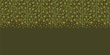 Yeşil geometrik botanik kusursuz sınır tasarımı