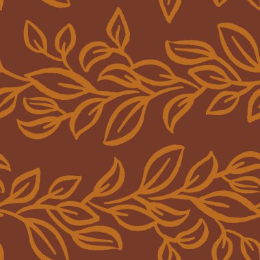 Sonbahar yaprağı çizgileri sarı arkaplanda pürüzsüz desen