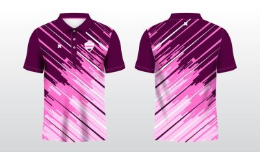 Polo spor tişörtü süsleme şablonu için mor ve pembe soyut arkaplan