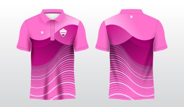 Polo spor tişörtü süsleme şablonu için mor ve pembe soyut arkaplan