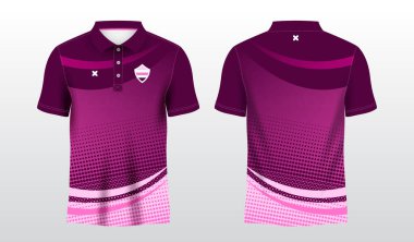 Polo spor tişörtü süsleme şablonu için mor ve pembe soyut arkaplan