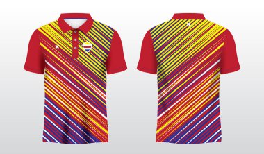 Polo spor forması şablonu için renkli süblimleşme gömleği