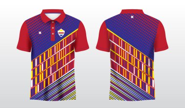 Polo spor forması şablonu için renkli süblimleşme gömleği