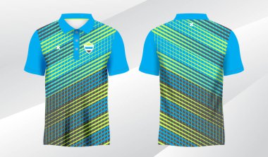 Mavi yeşil polo tişört süsleme forması şablonu