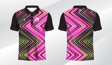 Pembe yeşil polo tişört süsleme forması şablonu