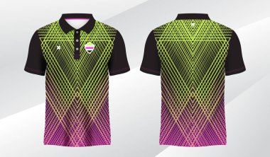 Pembe yeşil polo tişört süsleme forması şablonu