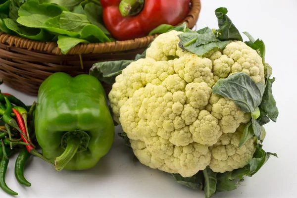 Cauliflowers with other vegetables — Stock Photo, Image