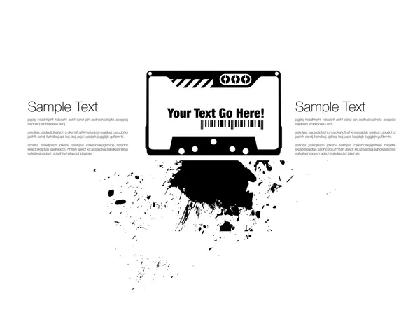 Audiocassette con salpicaduras de tinta — Archivo Imágenes Vectoriales