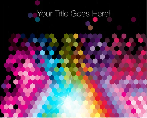 Colorful pixellate hexagon design template — Stock Vector