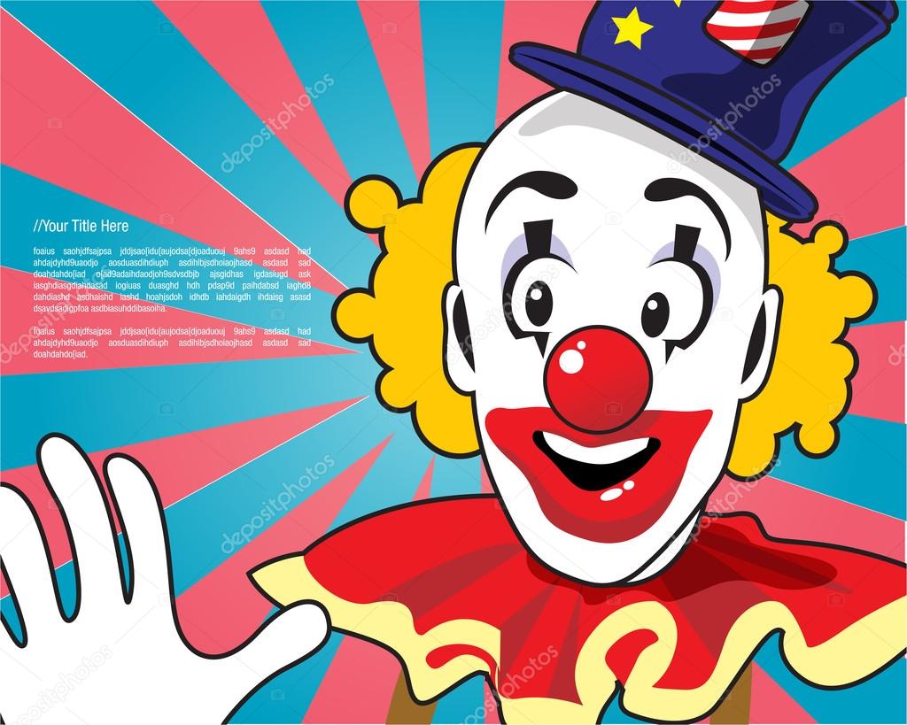 Retro clown design template
