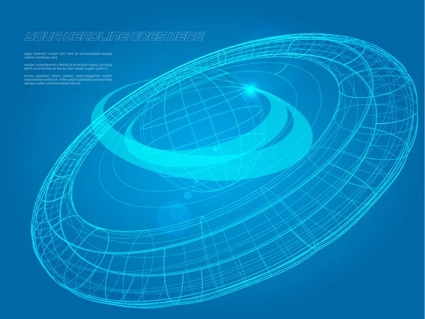 3d 라운드 와이어 프레임 — 스톡 벡터