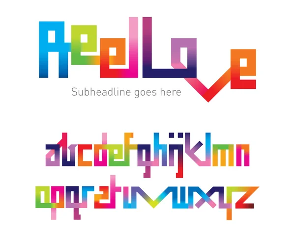 Reel Love Joining Font — Stock Vector