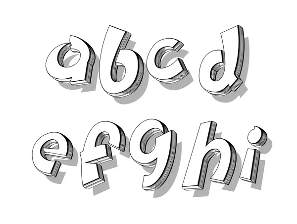 様式化された遊び心のある落書きのアルファベット — ストックベクタ