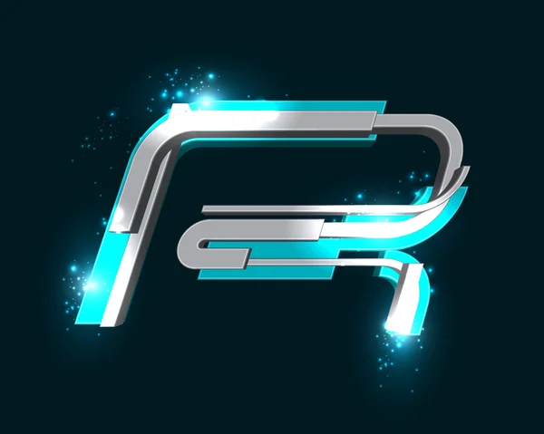 Üç boyutlu fütüristik yazı tipi