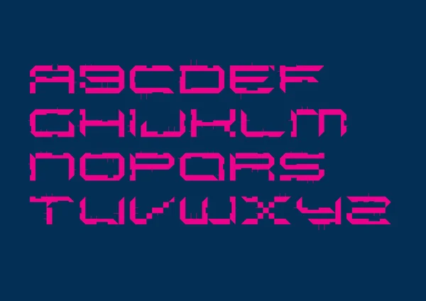 Ярко-фиолетовый цифровой шрифт — стоковый вектор