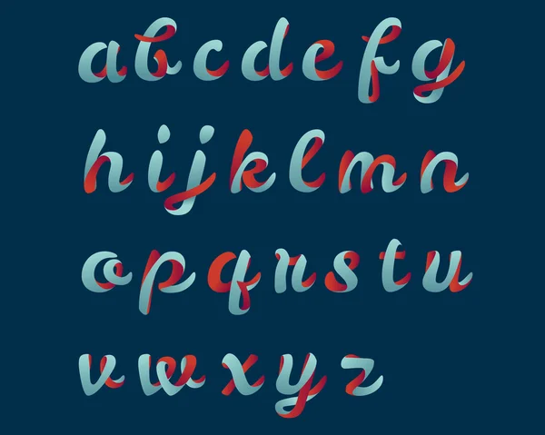 蓝色和红色的脚本字体 — 图库矢量图片