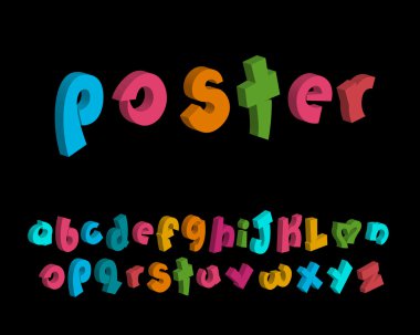 3D stilize oynak alfabesi