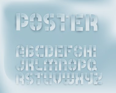 paper cut font type clipart